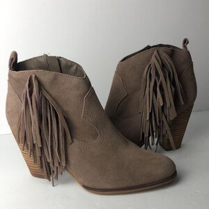 Steve Madden Cian Fringe Heeled Ankle Boots 8
